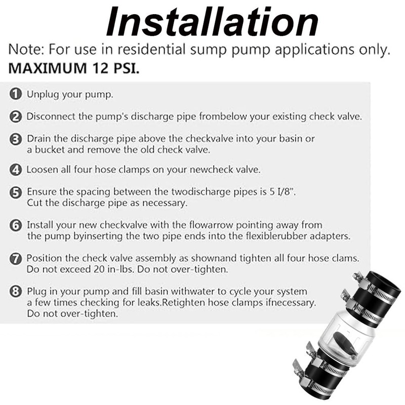 1PCS Quiet Sump Pump Check Valve, 1-1/2 Inch Silent Backflow