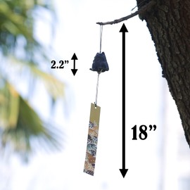 A.F.N.A.L - Carillón de viento japonés para exteriores, adorno para jardín, patio y balcón, decoración de campanas de viento de metal colgante, colgante de bendición, campanillas de viento y