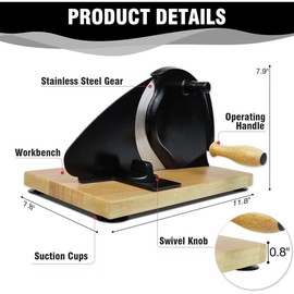 Manual Bread Slicer for Homemade Sourdough Bread Versatile Hand Crank Bread Slicer for Sourdough Crusty Bread Etc Stainless Steel Slicers Adjustable Width for Homemade & Commercial Use - Color: Black, Size: Large