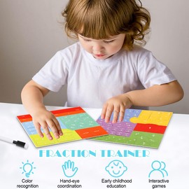 Math Toy Fraction Educational Aids for Fractions, Math Learning Toy, 102 Magnetic Break Blocks and Fraction Circles for Kids, Math Learning Toys