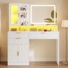 BTHFST 42.5" Fluted Makeup Vanity Desk with Touch Screen Mirror