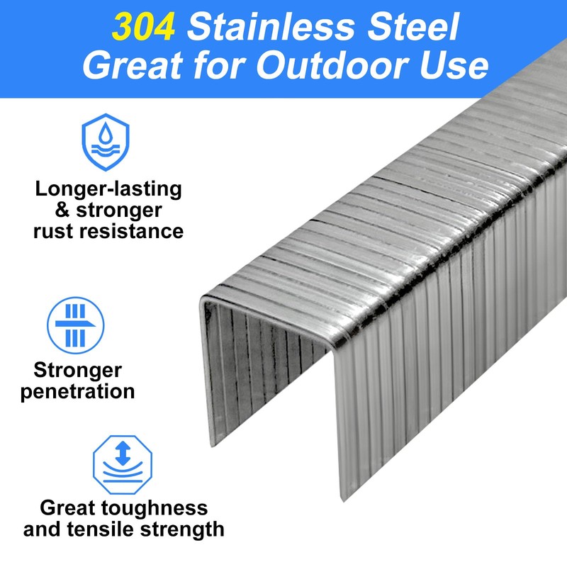 SimCos 20 Gauge 304 Stainless Steel T/50 Staples - 3/8"