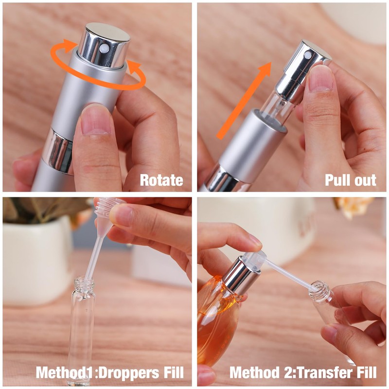 IKSKEY Travel Perfume Bottle Refillable Perfume Atomizer Portable Spray Bottle