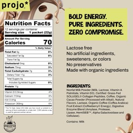 Projo* Power Coffee - Café Instantáneo Proteico - Café Alto En Proteína - Péptidos De Colágeno - Paquetes De Café Instantáneo 100% Orgánico - Café Instantáneo Orgánico - Café Instantáneo En Polvo