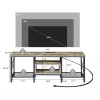 Vecelo TV Stand with Power Outlet Entertainment Media Center for