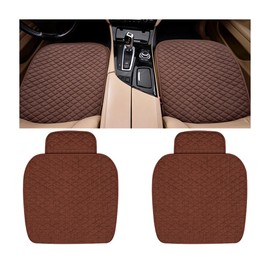 CGEAMDY Pack of 2 Car Seat Cushions Made of Linen, Universal Linen Seat Covers, Breathable Car Vehicle Seat Protector, Front Seat Covers, Comfortable and Breathable (Coffee)