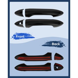 LUJUNTEC Exterior Door Handle Covers Compatible with 2013-2017 for Honda Accord, 4PCS Accessories Door Handle Covers ABS Door Handle Protector,Black