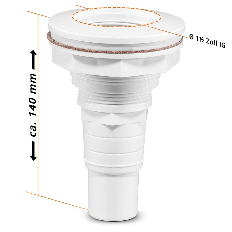 Paradies Pool Inlet Nozzle in White, Inlet Nozzle for Steel