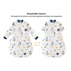 Chilsuessy Baby Sleeping Bag Winter with Removable Long Sleeve Padded Baby Sleeping Bag Small Children All-Year Sleeping Bag Pyjamas for Boys and Girls Extra Soft Spaceship / 2.5 Tog, 90-110 cm