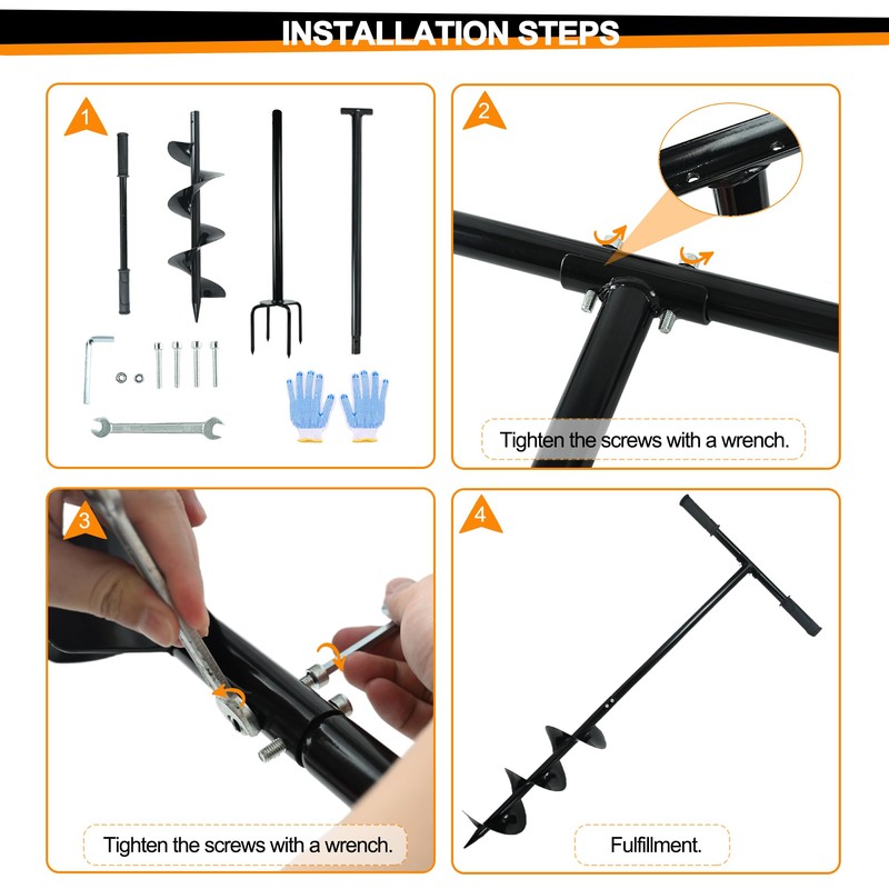 2 in 1 Hand Auger Spiral Drill for Planting, 6