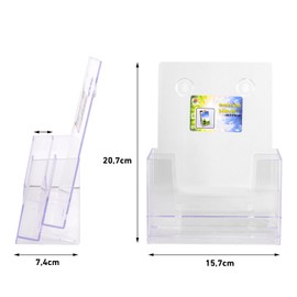 Niciksty Pack of 4 Wall Brochure Holders A5 Made of Transparent Plastic, 2-Tier Brochure Holder Wall or Desk - For Brochures, Postcards, Flyers, Menus & Brochures