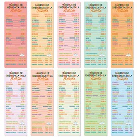 Celavoy Spanish Bible Emergency Numbers Bookmark - Paper Bookmarks Bulk