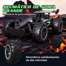 JCMO Coche Todoterreno de Control Remoto,Carros De Control Remoto Juguetes Alta Velocidad 1:18 15km/h,2.4Ghz Carro Acrobático RC Recargable con 2 Pilas Recargable Ideal Regalos para Niños