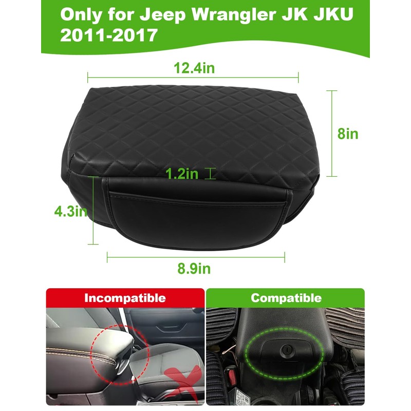 TBHOO for Jeep Wrangler JK JKU 2011-2017 Center Console Cover