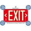 Photoluminescent Exit Sign Red - Framed Flag/Ceiling Mount (Removable Arrows)