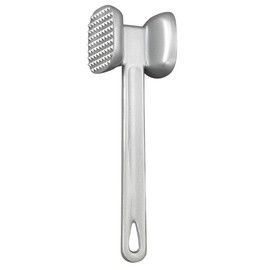 HIC Kitchen Non-Stick Dual-Sided Meat Tenderizer Mallet Marinating Prep Tool, Toothed And Plain Heads, Silicone-Coated, For Flattening Cutlets And Tenderizing Meat