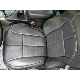 ECOTRIC Artificial Leather Seat Covers Driver Side Bottom Replacement Compatible with 2002-2004 Jeep Grand Cherokee Limited Overland Sport (Black)