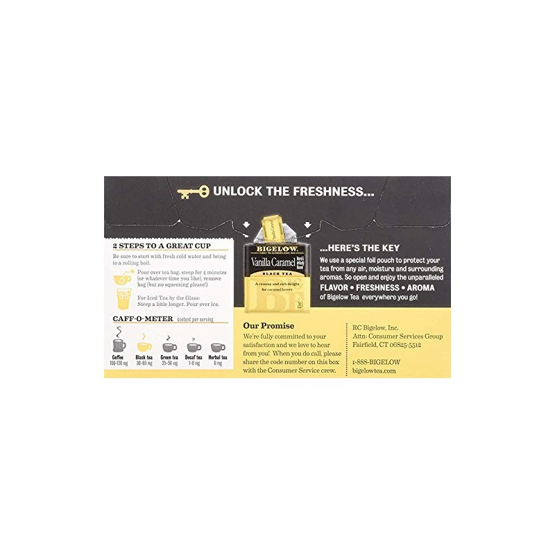 Bigelow Tea Vanilla Caramel 20 Bags (Pack of 4)