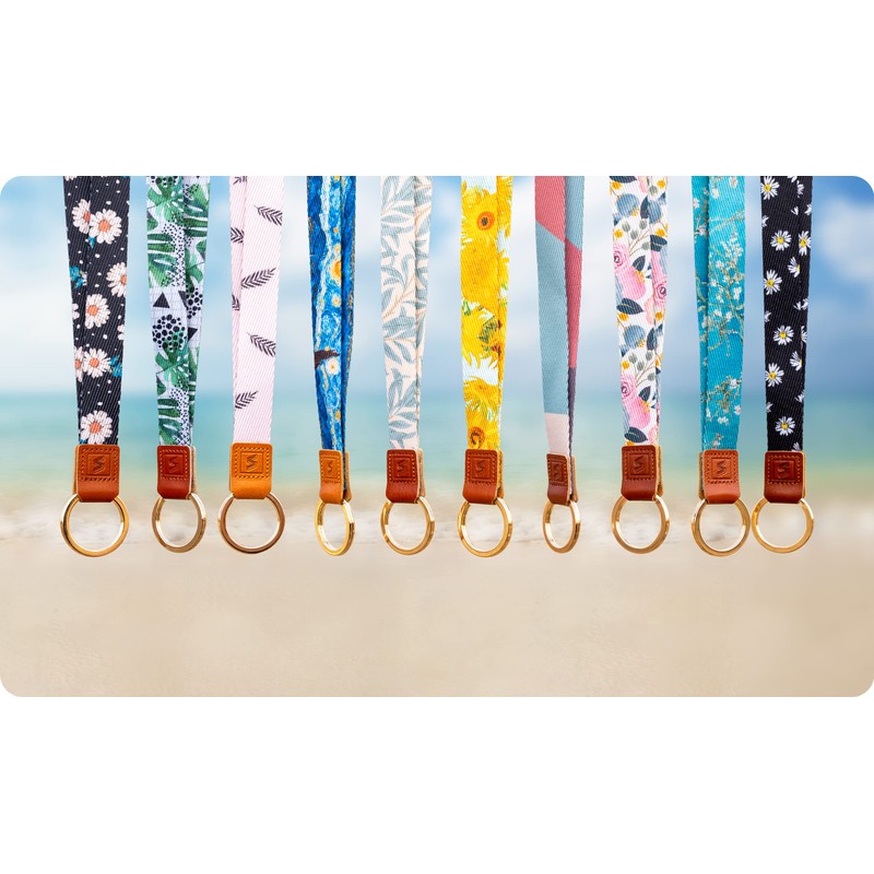 SENLLY Neck Strap Lanyard Strip with Genuine Leather for Keys,