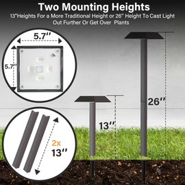 Bobcat Solar Landscape Pathway Lights Super Bright with 2-in-1 Warm White and Daylight Modes, Solar Lights Outdoor Waterproof for Outdoor Path, Sidewalk, Driveway, Yard or Walk Way (4 Pack)