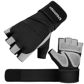 SPORTITION weight lifting gloves with Wrist Support Snug Fit gym gloves, Gym Gloves Men Anti Slip Grip Palm Sweat Proof Gym Gloves Women Fitness Lifting Gloves with Range of Sizes