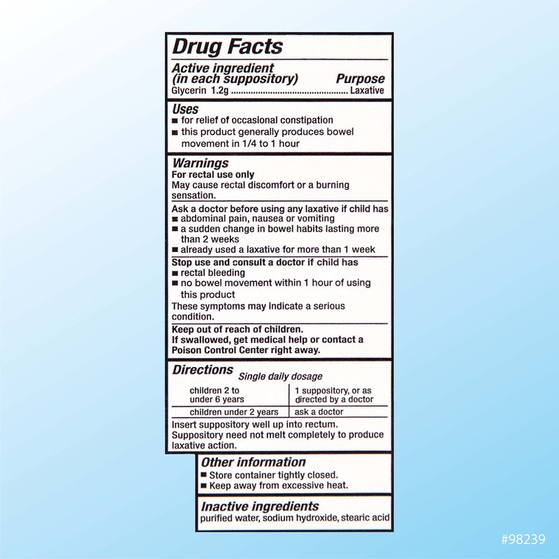 Quality Choice Pediatric Glycerin Suppositories Laxative Relief 25 Ct Each