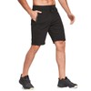 JustSun Men's Cotton Sports Shorts with Zip Pockets. - black,