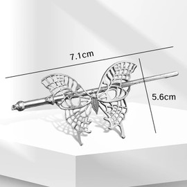 BRBASAP Butterfly Hair Pin Barrettes for Women Vintage Metal Hair Stick and Clip Antique Medieval Accessories Large Shawl Pins Hair Sticks and Clips for Women