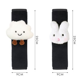 2 Pairs Car Seat Belt Covers, Cute Cartoon Seat Belt Shoulder Covers, Plush Seat Belt Shoulder Pads, Car Accessories for Girls
