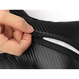 Gooogo 2Pcs Leather Carbon Fiber Leather Sport Car Seat Chevy Camaro SS Neck Rest Pillow Foam Headrest Travel Cushion Travel Sleeping Cushion