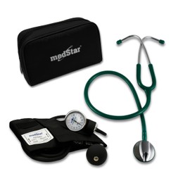 Kit Medstar | Baumanómetro y Estetoscopio de una Campana de Lujo (Verde)