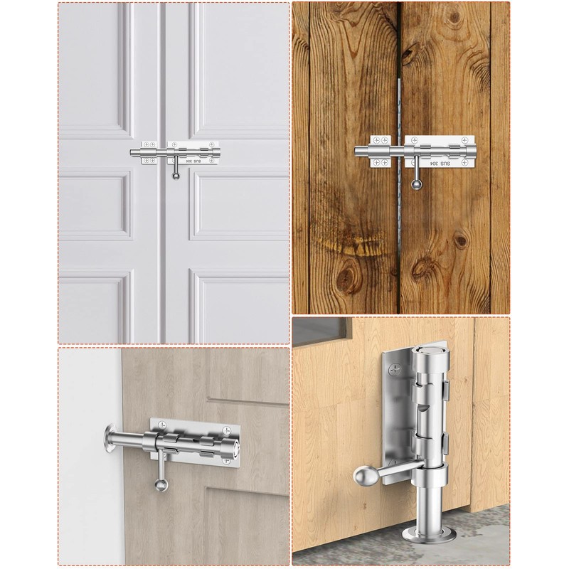 Heavy Duty Slide Bolt Gate Latch Hardware, 6.3 Inch Solid