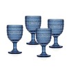 Godinger Wine Glasses Goblets, Beverage Glass Cups - Lumina Blue,