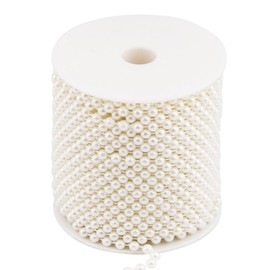 5mm Pearl Beads 66 Feet Pearls String Garland Roll Strand Artificial Beads Chain for Wedding Centerpiece Backdrop Christmas Tree Decoration DIY, Ivory
