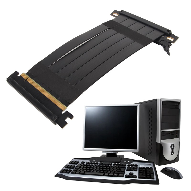 PCIE 4.0 X16 Riser Cable High Speed Flexible Double Sided