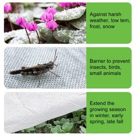 YFFSIDMY Plant Covers Freeze Protection 8'x40', Frost Blankets for Outdoor Plants and Trees, Frost Cloth Freeze Plant Protection Cover, Winter Frost Blanket, Heat Protection Floating Row Cover, White