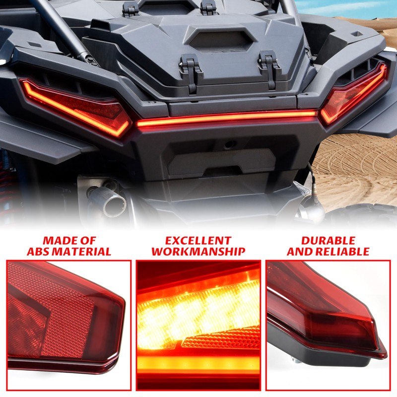 SAUTVS Tail Lights for Polaris RZR XP 1000 2024+, Red
