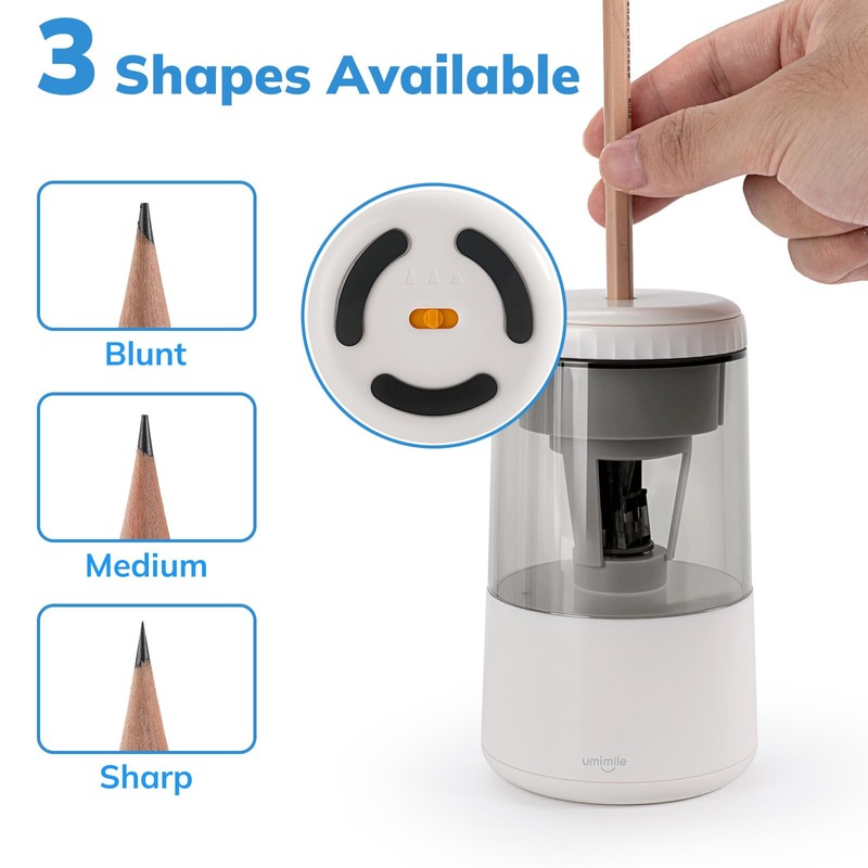 Umimile Fully Automatic Pencil Sharpener - Hands-Free Electric Pencil Sharpener