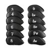 12 Pcs Golf Club Head Covers with Embroidered Labels, Leather