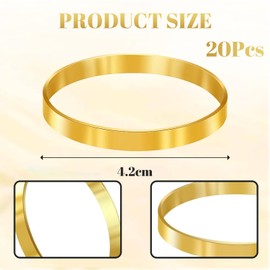 FrostyFlair Napkin Rings Gold, 20 Pieces Exquisite Round Napkin Ring Clasps, Napkin Ring for Family Dinners, Weddings & Holiday Parties