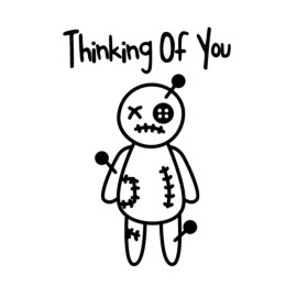 Bumper Thinking Of You Voodoo Doll Sticker Decal