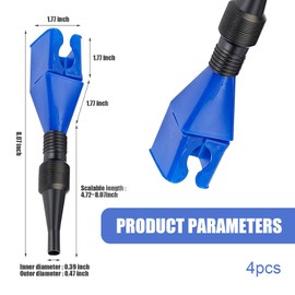 Shakas 4 PCS Flexible Draining Tool Snap Funnel, Collapsible Retractable Hose Square Bayonet Hands-Free Design Filling Pouring Funnel, Universal for Most Cars and Motorcycles (Blue)