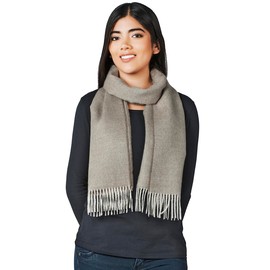 Inca Fashions - Herringbone Alpaca Scarf - 100% Baby Alpaca Wool - Unisex (Taupe Herringbone)