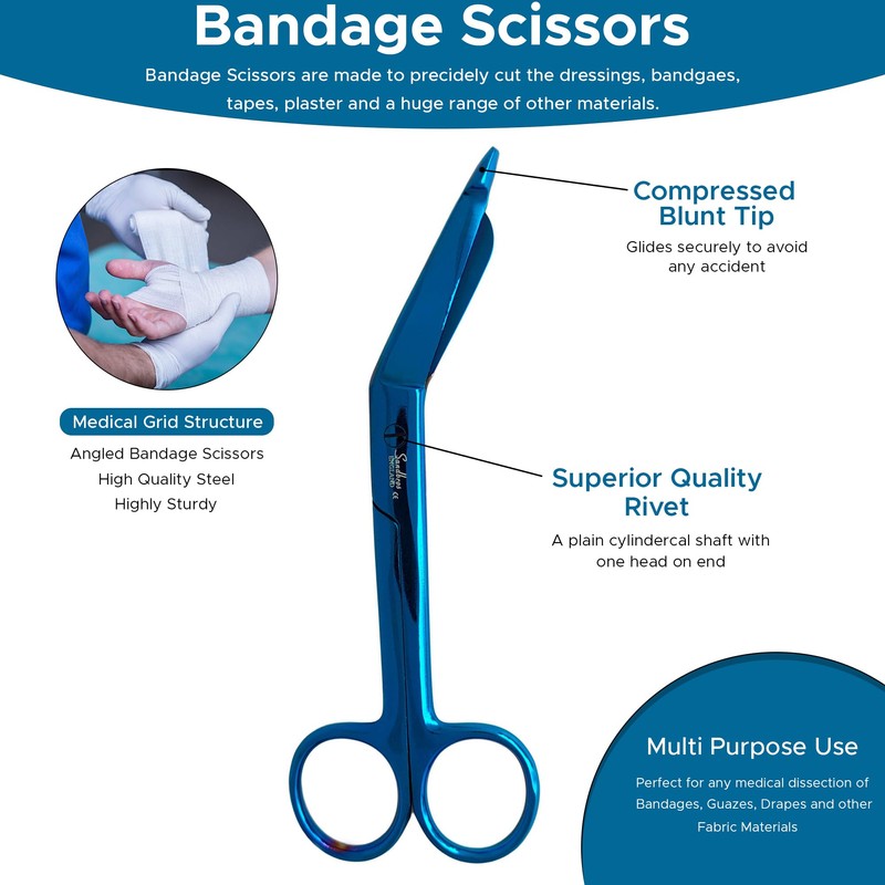 Lister Bandage Scissors Angled 14 CM Blue SANDBROS