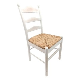 Carolina Classic Vera 18" Wood Dining Chair with Ladder Back in White Wash