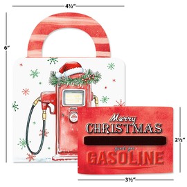 Current Gas Money Christmas Money Dispenser and Gift Bag Set, 2-1/2 x 3-Inch Bill Holders with 3 x 6-1/2 x 9-Inch Gift Bag, Fun Holiday Cash Box for Kids, Includes 60 Seals to Join Each Bill
