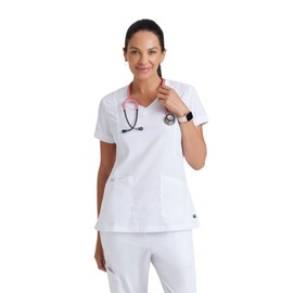 BARCO Grey’s Anatomy Women’s Kira Scrub Top - White 2XL