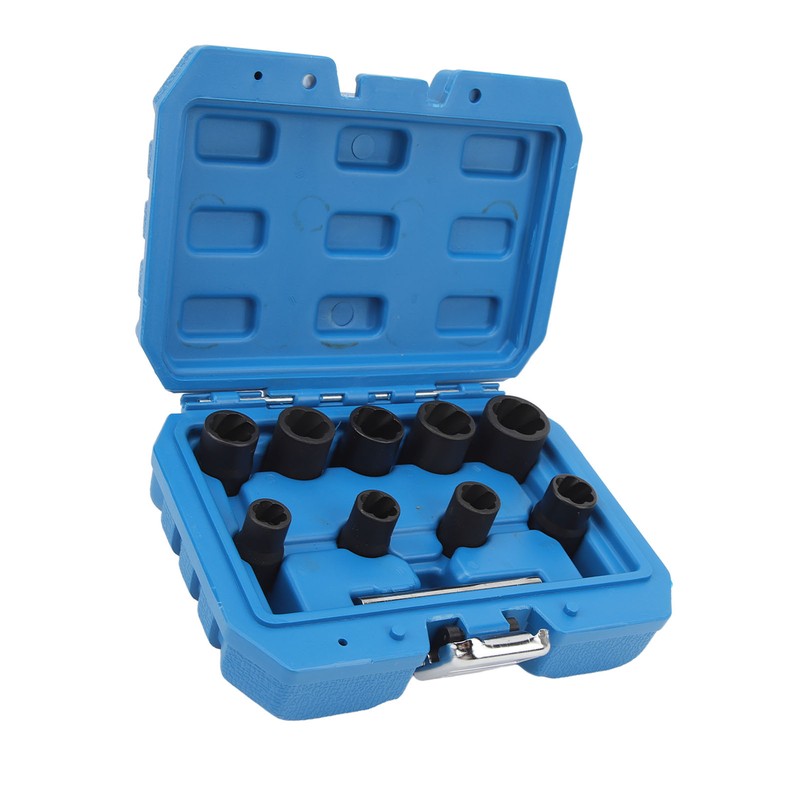 10PCS Twist Impact Socket with 8mm Straight Rod 3/8in Drive