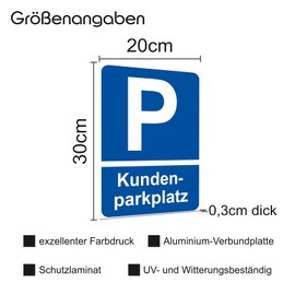 Notice Sign 20 x 30 cm Aluminium Composite Panel for Fence Gate Door Posts Weatherproof Aluminium Sign No Holes Parking Sign (01 Customer Parking Space)