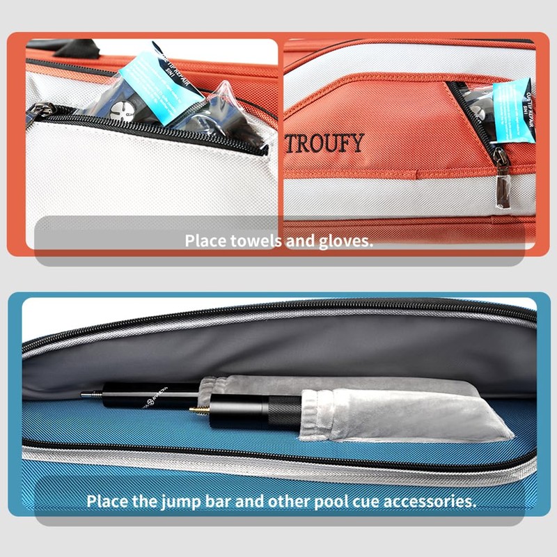 TROUFY Pool Cue Case – Durable 4x4 & 4x5 Billiard
